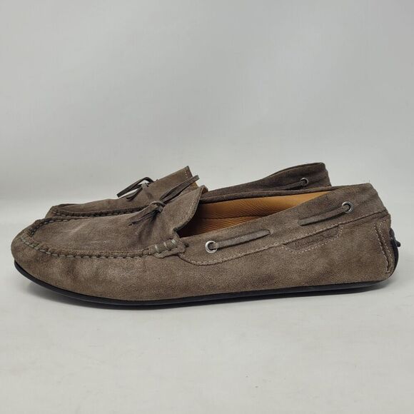 Massimo Dutti Shoes Mens EU42 US9 Brown Suede Driving Loafers Tie Slip On - Picture 7 of 12
